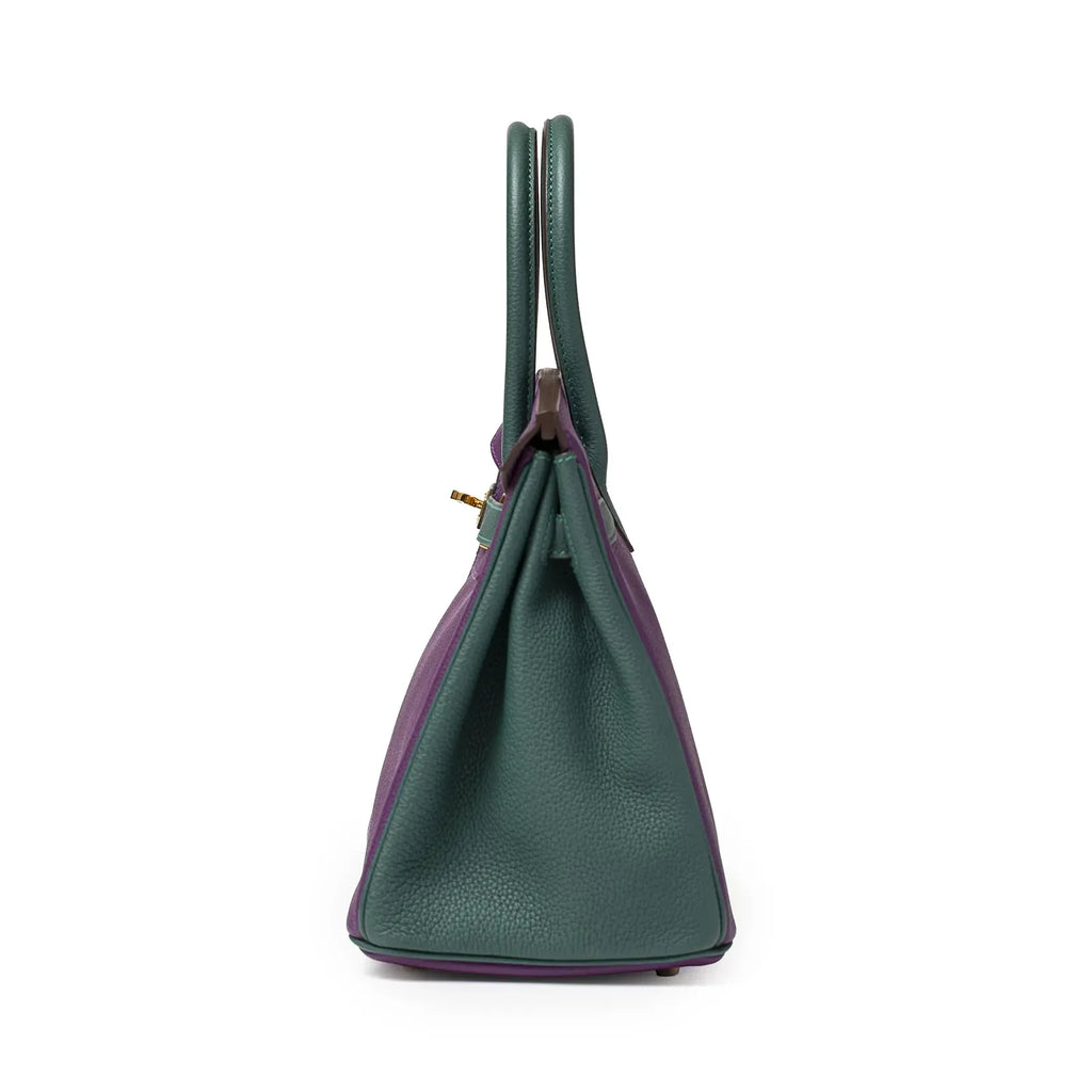 Hermès Special Order HSS Horseshoe Birkin 30 Anemone/Malachite Togo Gold Hardware