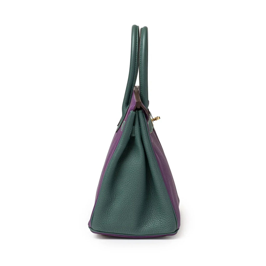 Hermès Special Order HSS Horseshoe Birkin 30 Anemone/Malachite Togo Gold Hardware