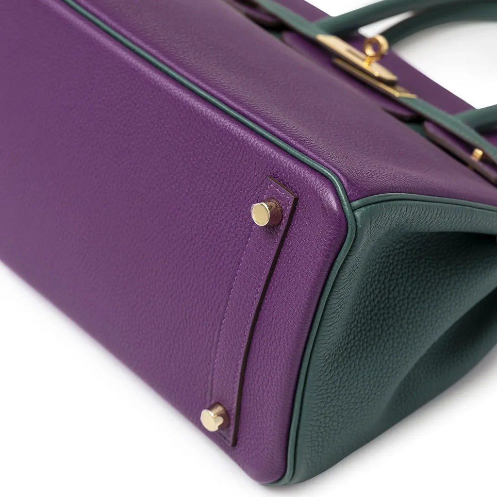 Hermès Special Order HSS Horseshoe Birkin 30 Anemone/Malachite Togo Gold Hardware