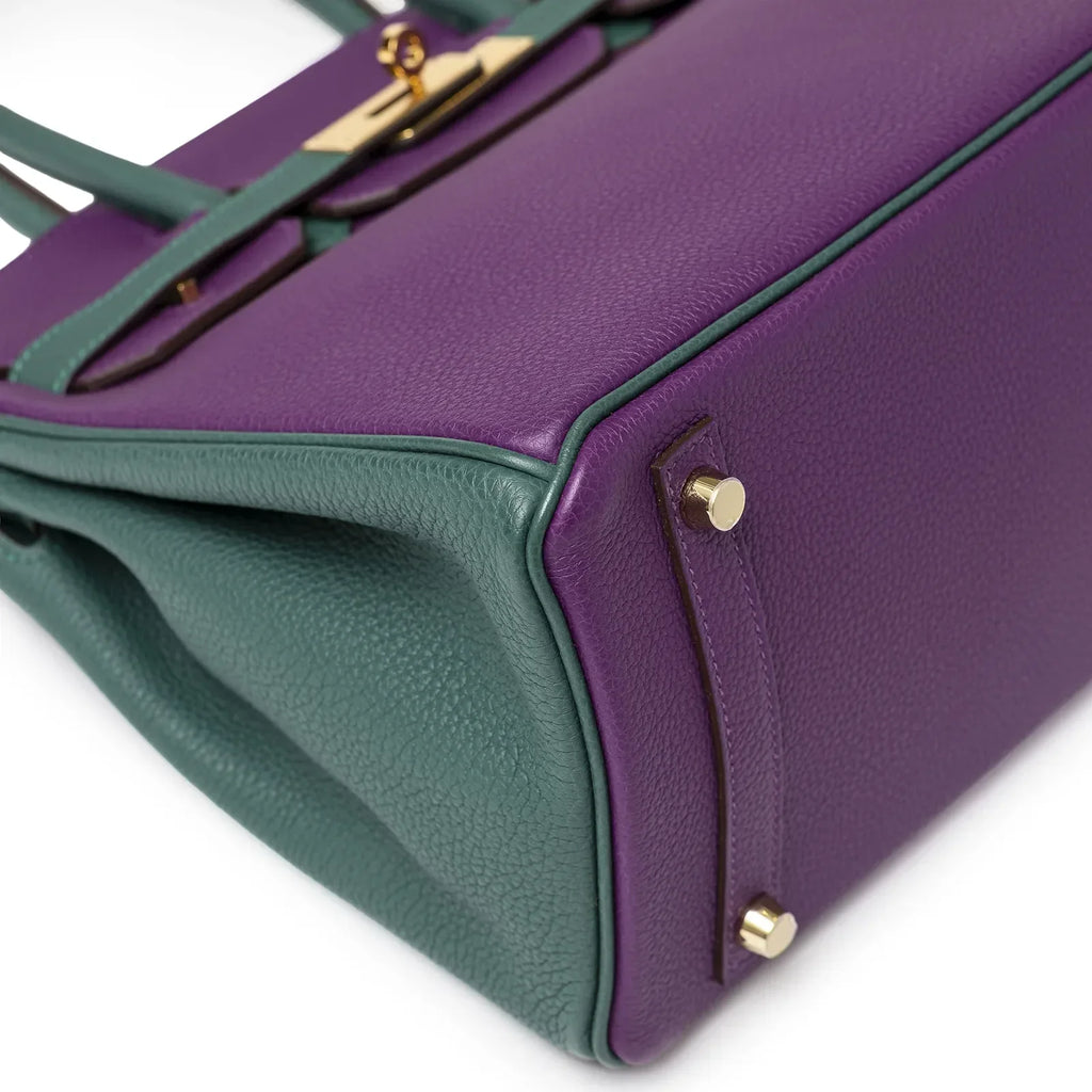 Hermès Special Order HSS Horseshoe Birkin 30 Anemone/Malachite Togo Gold Hardware