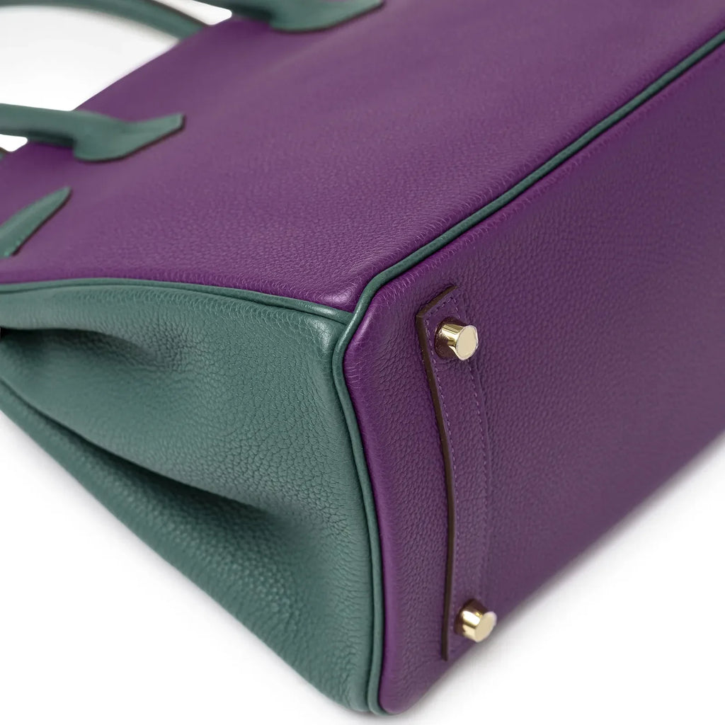 Hermès Special Order HSS Horseshoe Birkin 30 Anemone/Malachite Togo Gold Hardware