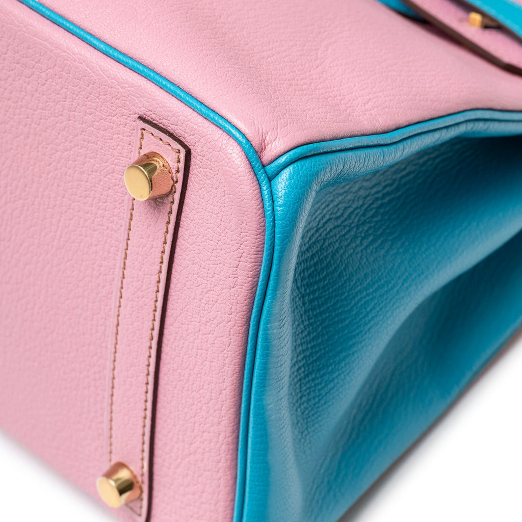 Hermès Special Order HSS Horseshoe Birkin 30 Bubble Gum Pink Celeste Chevre Mysore Brushed Gold Hardware