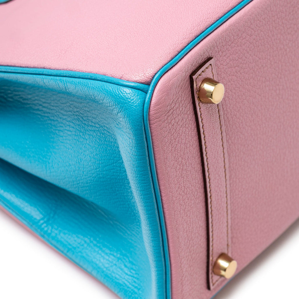 Hermès Special Order HSS Horseshoe Birkin 30 Bubble Gum Pink Celeste Chevre Mysore Brushed Gold Hardware
