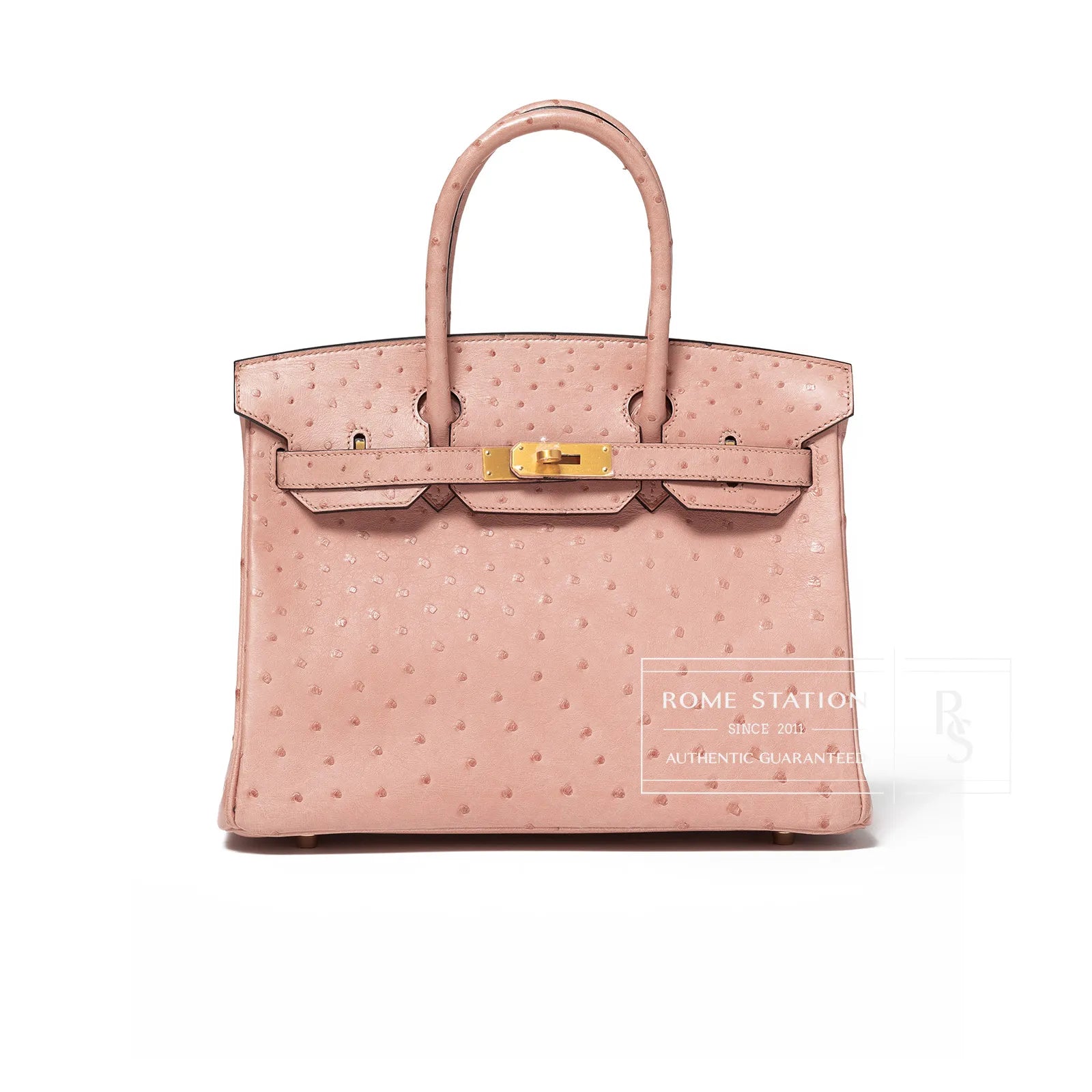 Hermès Special Order HSS Horseshoe Birkin 30 Terre Cuite/Gris Ostrich Brushed Gold Hardware