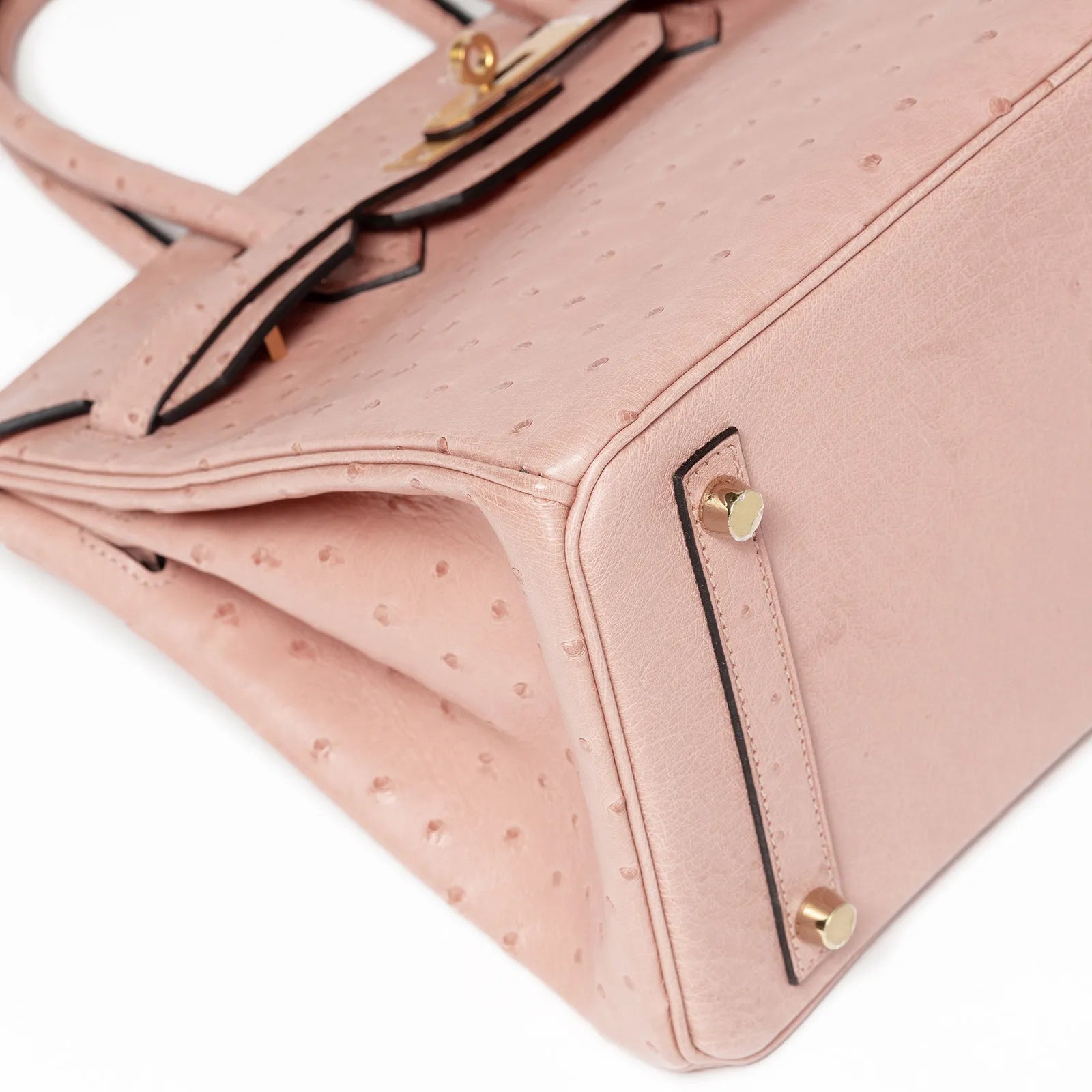 Hermès Special Order HSS Horseshoe Birkin 30 Terre Cuite/Gris Ostrich Brushed Gold Hardware