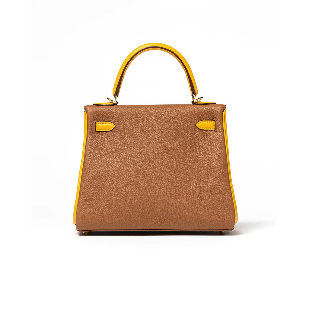 Hermès Special Order HSS Horseshoe Kelly 25 Gold/Jaune Ambre Togo Gold Hardware