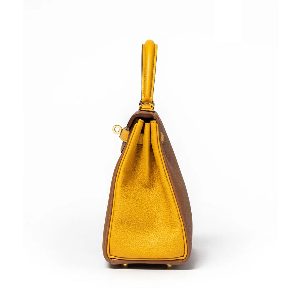 Hermès Special Order HSS Horseshoe Kelly 25 Gold/Jaune Ambre Togo Gold Hardware