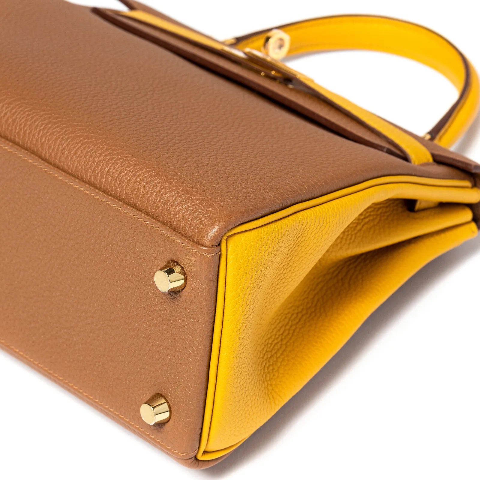 Hermès Special Order HSS Horseshoe Kelly 25 Gold/Jaune Ambre Togo Gold Hardware