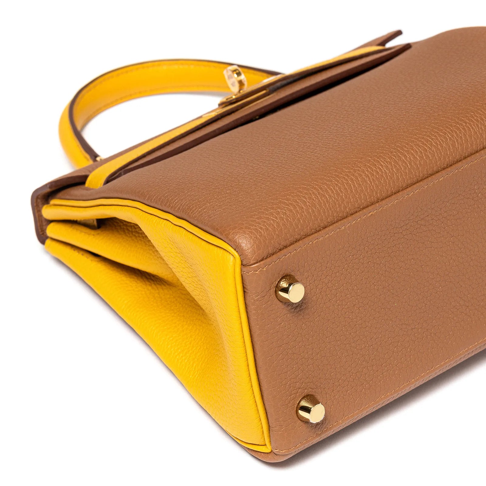 Hermès Special Order HSS Horseshoe Kelly 25 Gold/Jaune Ambre Togo Gold Hardware