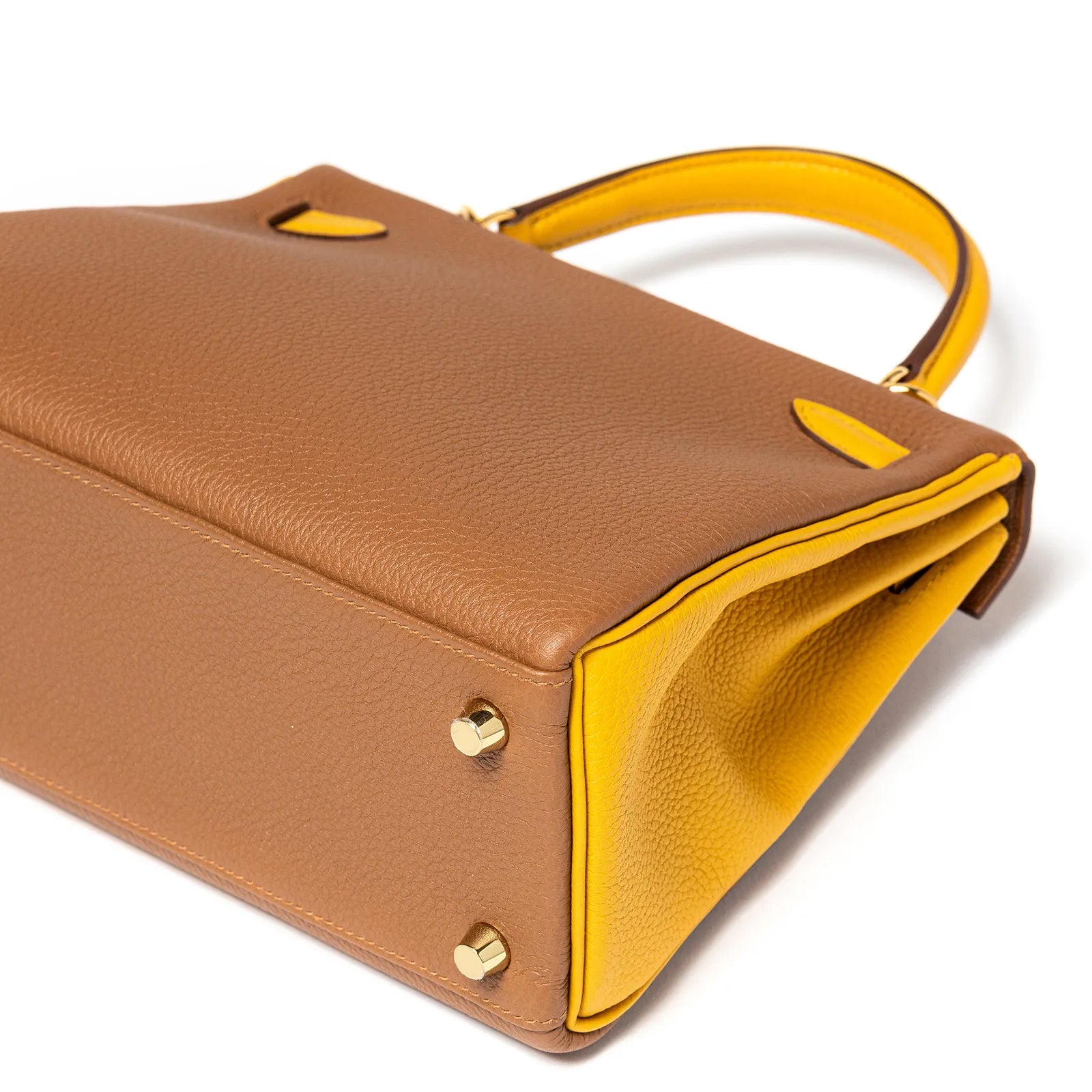 Hermès Special Order HSS Horseshoe Kelly 25 Gold/Jaune Ambre Togo Gold Hardware