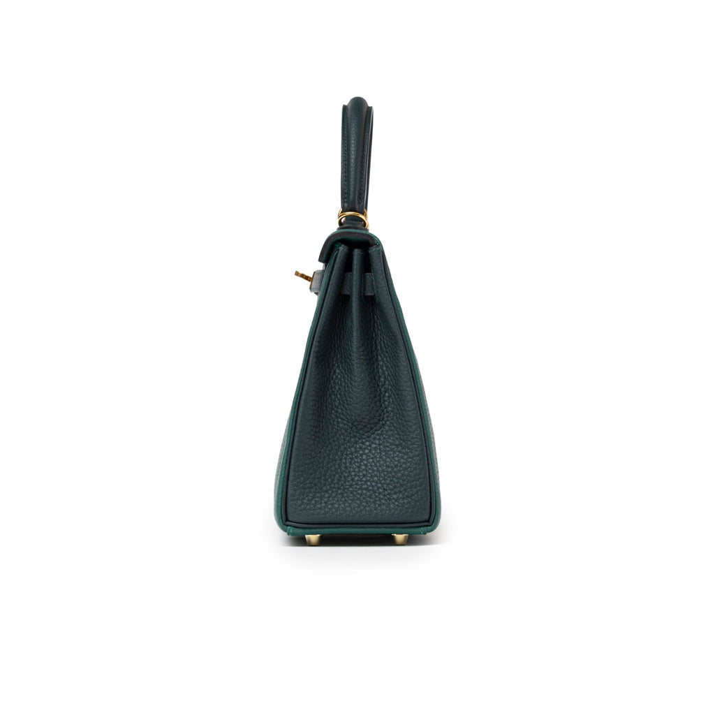 Hermès Special Order HSS Horseshoe Kelly 25 Malachite Vert Togo Gold Hardware