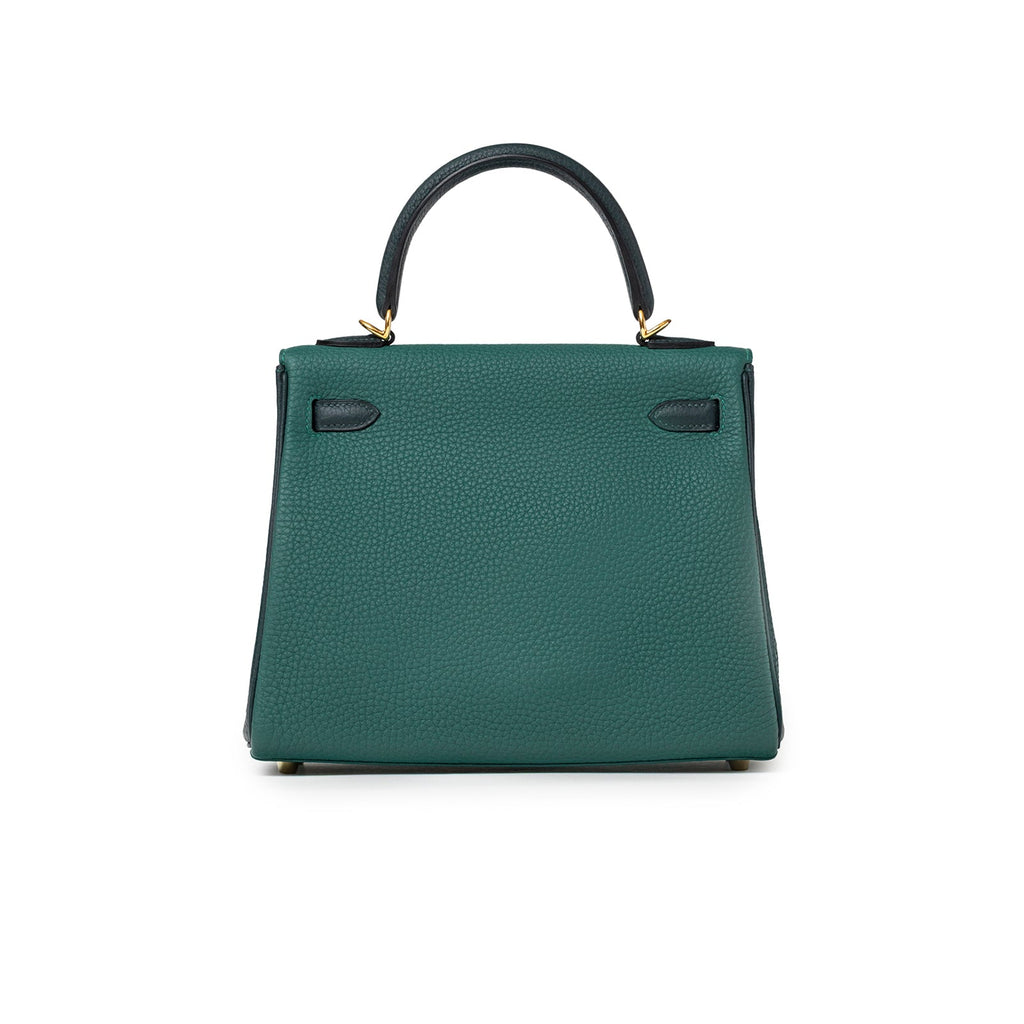 Hermès Special Order HSS Horseshoe Kelly 25 Malachite Vert Togo Gold Hardware
