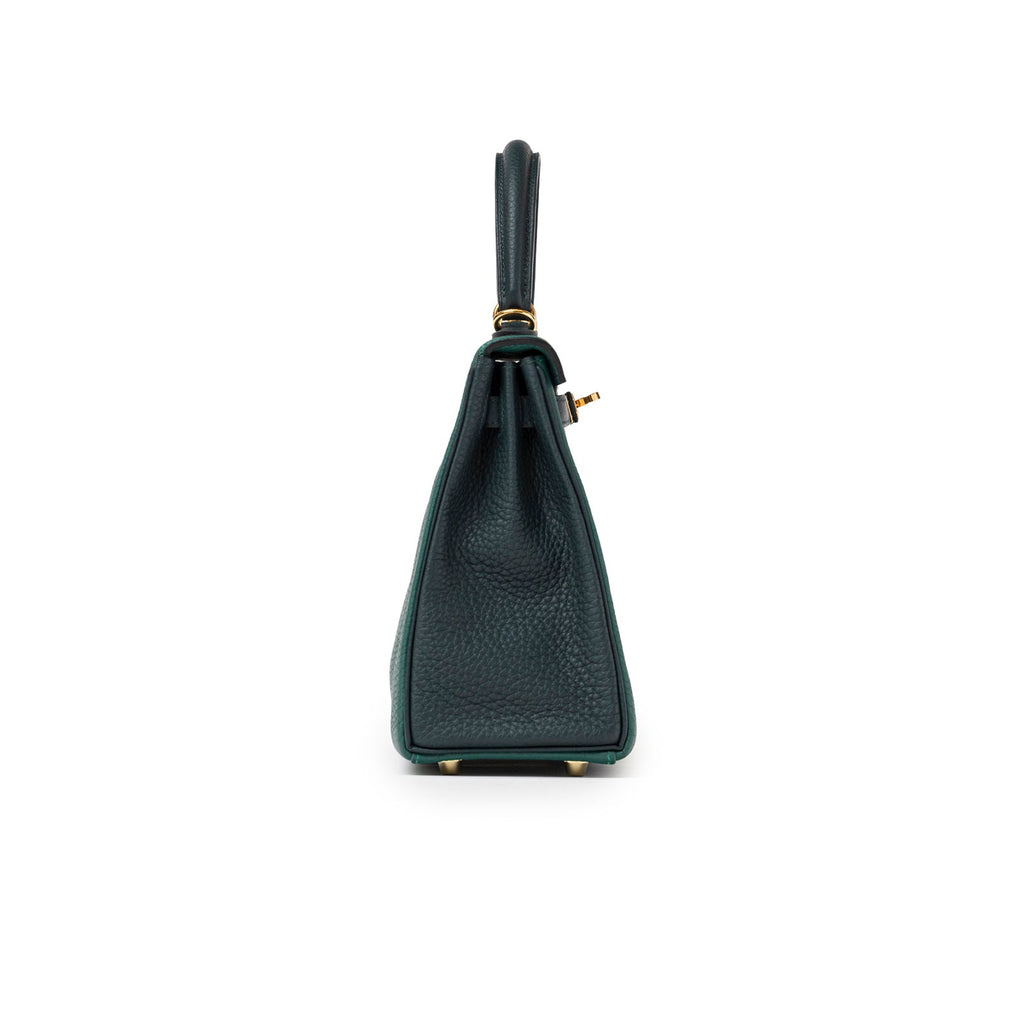 Hermès Special Order HSS Horseshoe Kelly 25 Malachite Vert Togo Gold Hardware