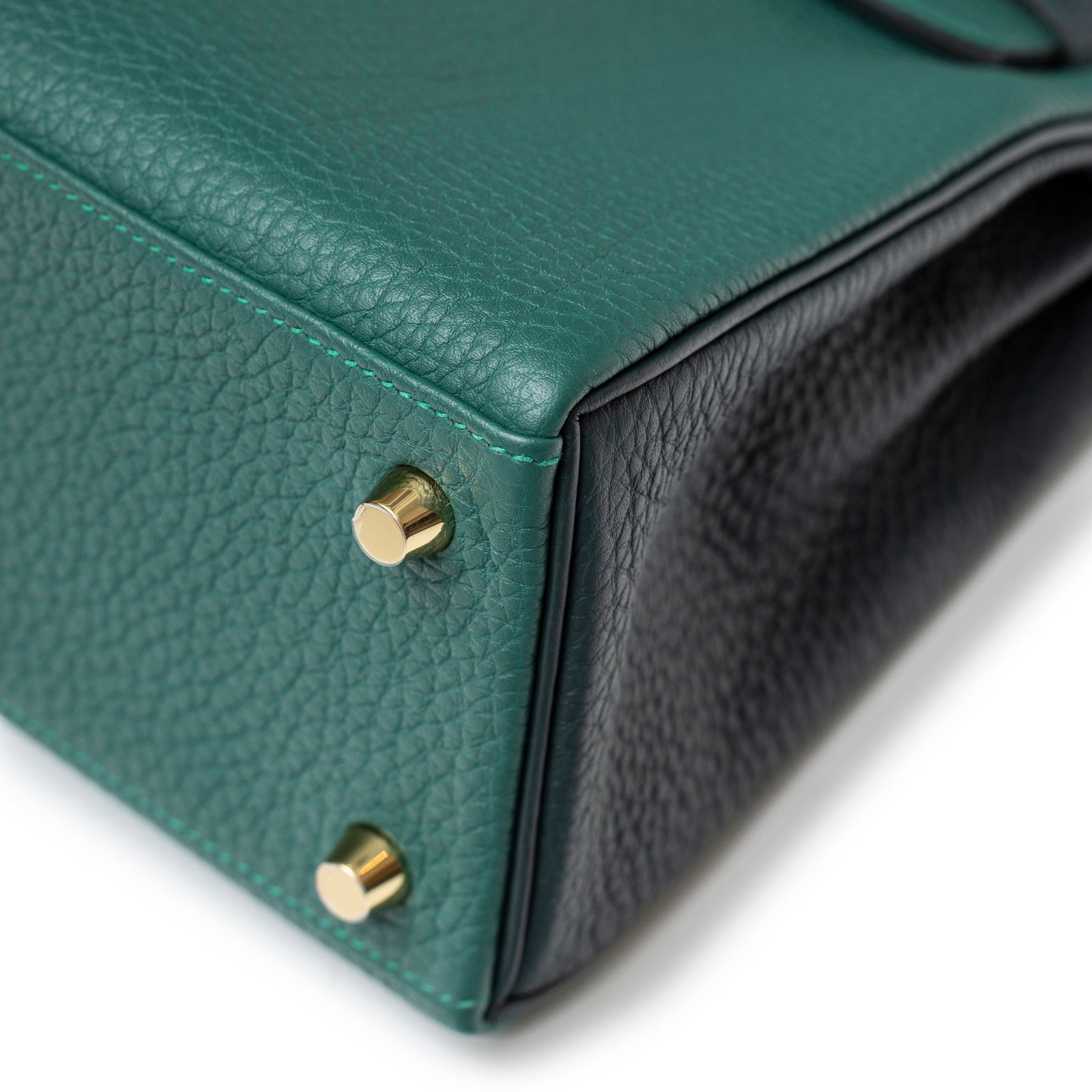 Hermès Special Order HSS Horseshoe Kelly 25 Malachite Vert Togo Gold Hardware