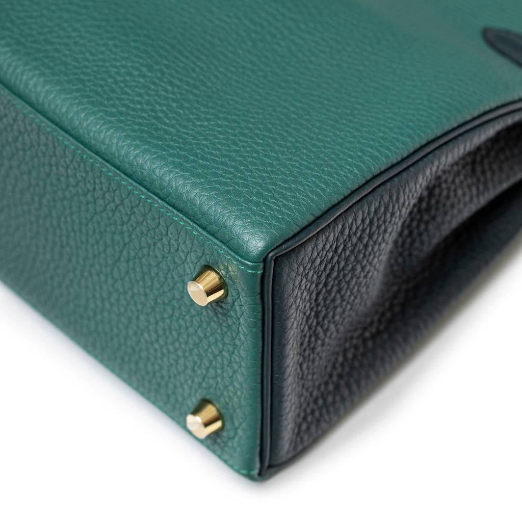 Hermès Special Order HSS Horseshoe Kelly 25 Malachite Vert Togo Gold Hardware