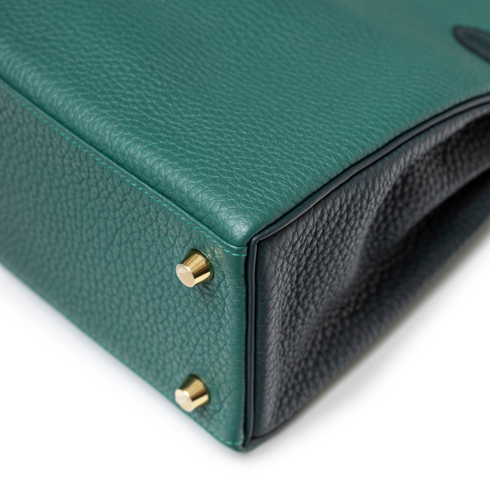 Hermès Special Order HSS Horseshoe Kelly 25 Malachite Vert Togo Gold Hardware