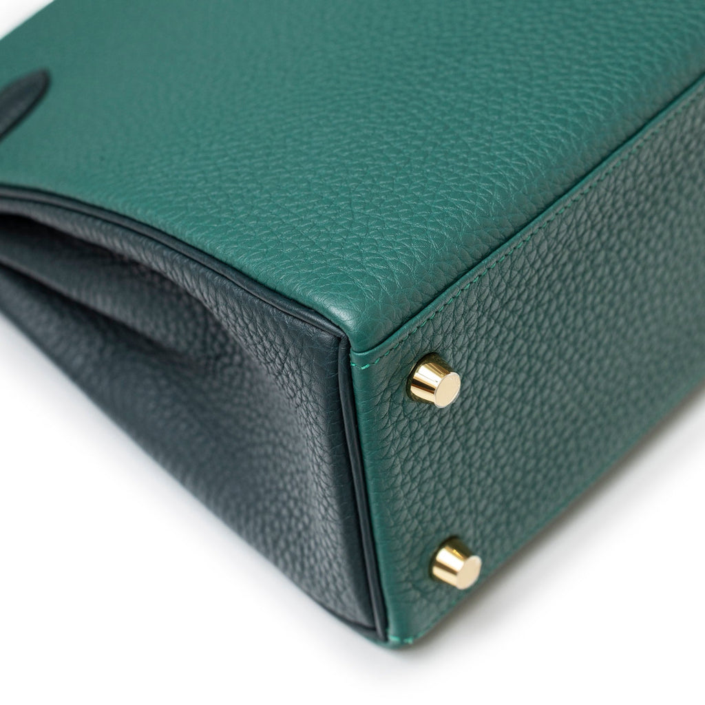 Hermès Special Order HSS Horseshoe Kelly 25 Malachite Vert Togo Gold Hardware