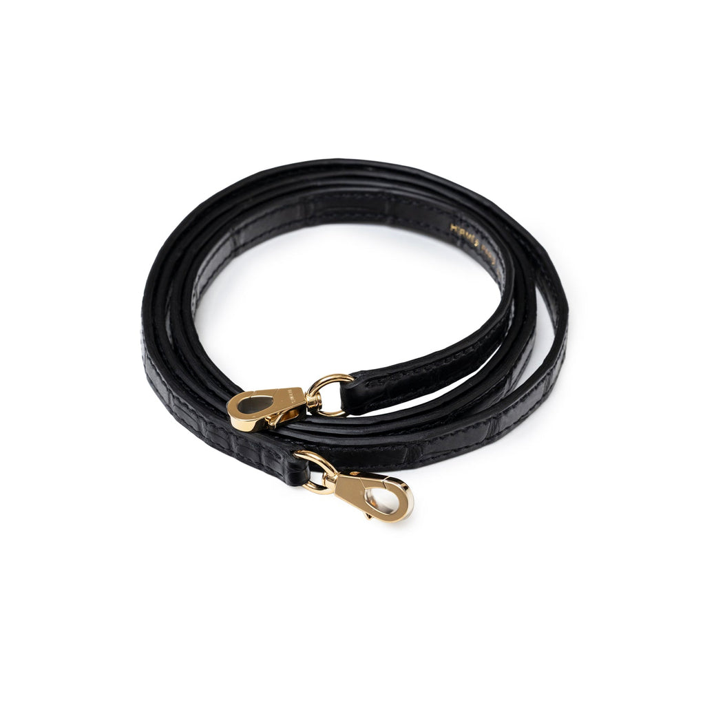 Hermès Special Order HSS Horseshoe Mini Kelly II Black Blue Matte Alligator Permabrass Hardware