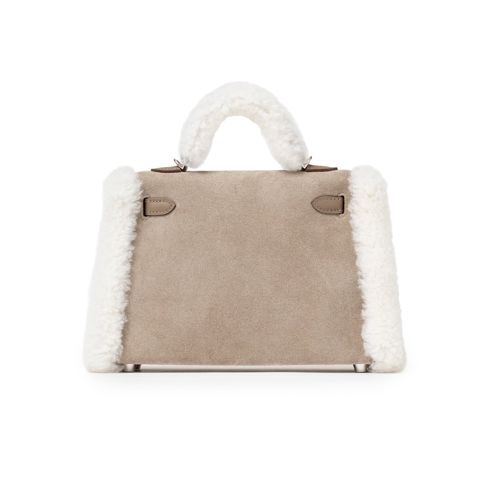 Hermès Teddy Mini Kelly II Gris Caillou Etoupe Grizzly Swift Palladium Hardware