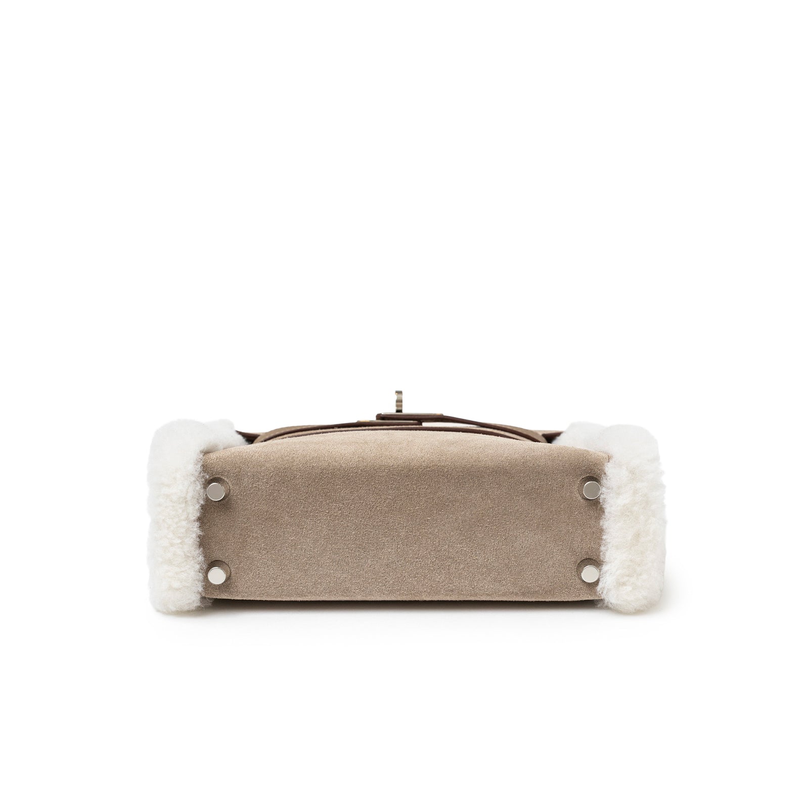 Hermès Teddy Mini Kelly II Gris Caillou Etoupe Grizzly Swift Palladium Hardware