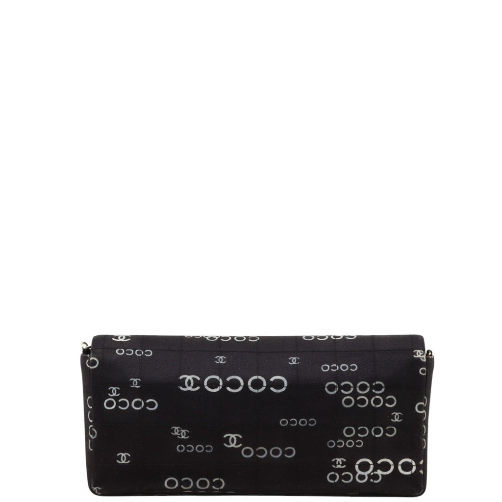 Chanel Coco Canvas East-West Chocolate Bar Flap Bag