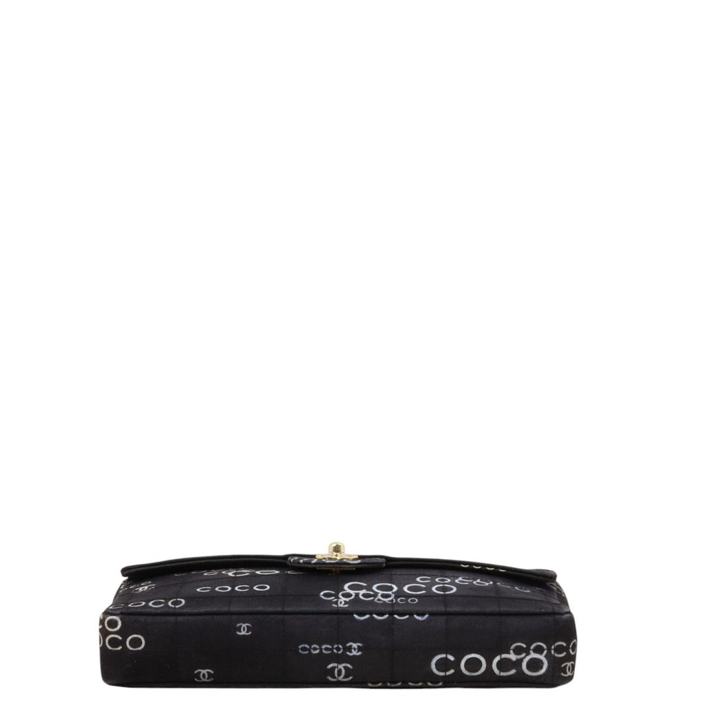 Chanel Coco Canvas East-West Chocolate Bar Flap Bag