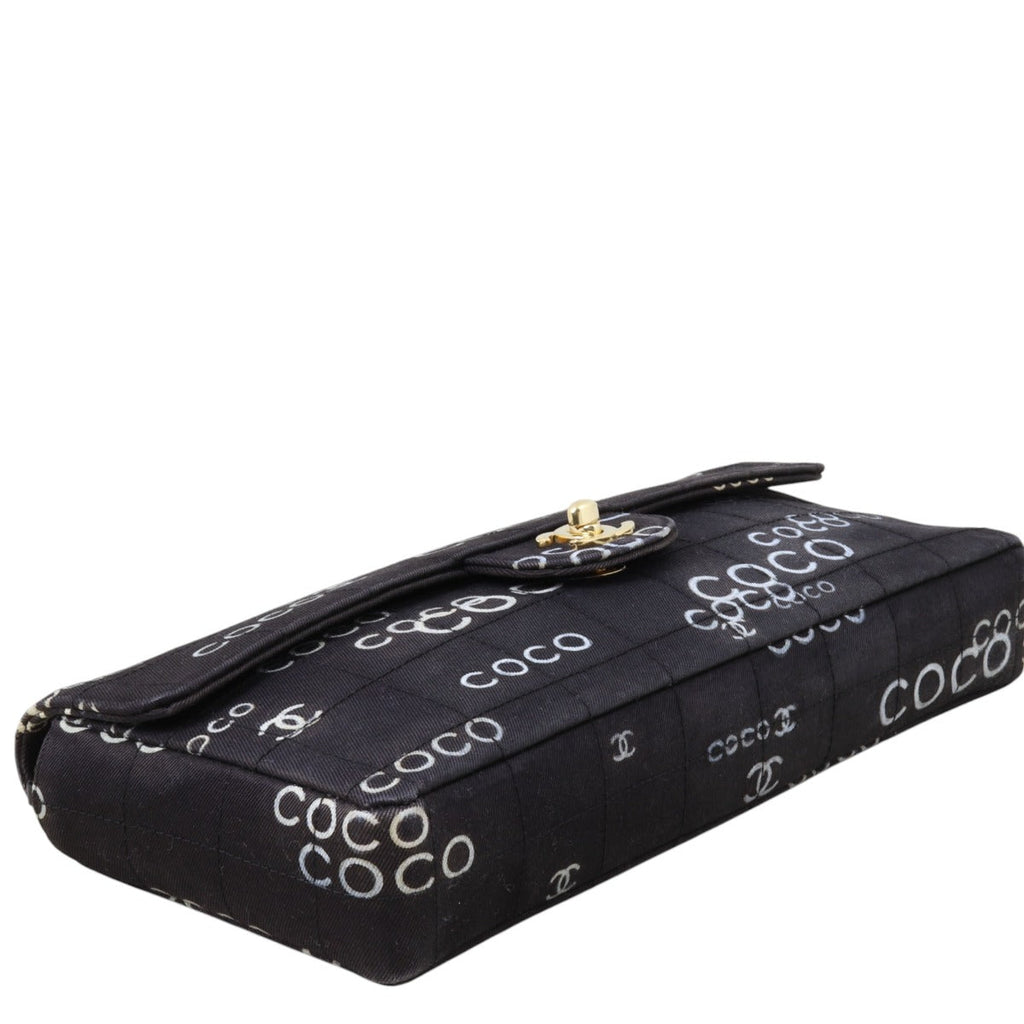 Chanel Coco Canvas East-West Chocolate Bar Flap Bag