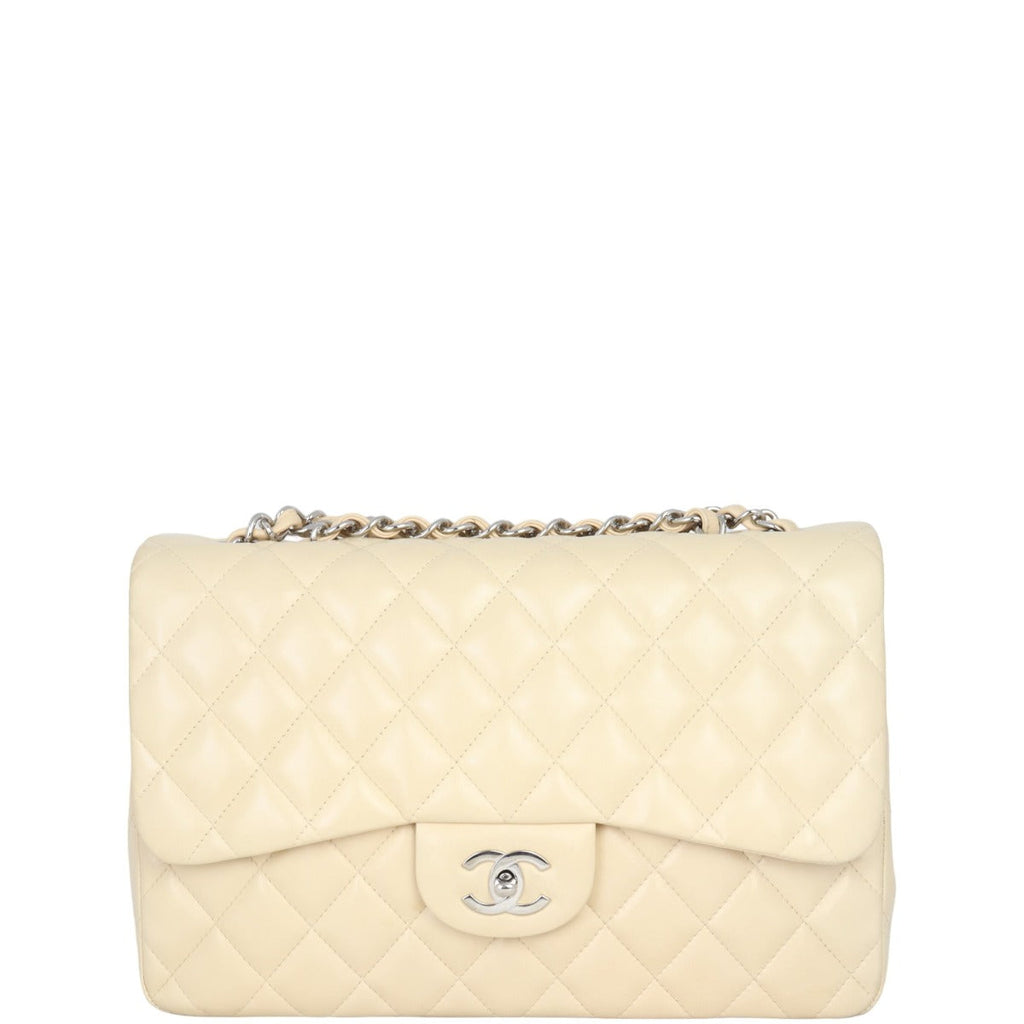 Chanel Classic Single Flap Jumbo | Beige Lambskin