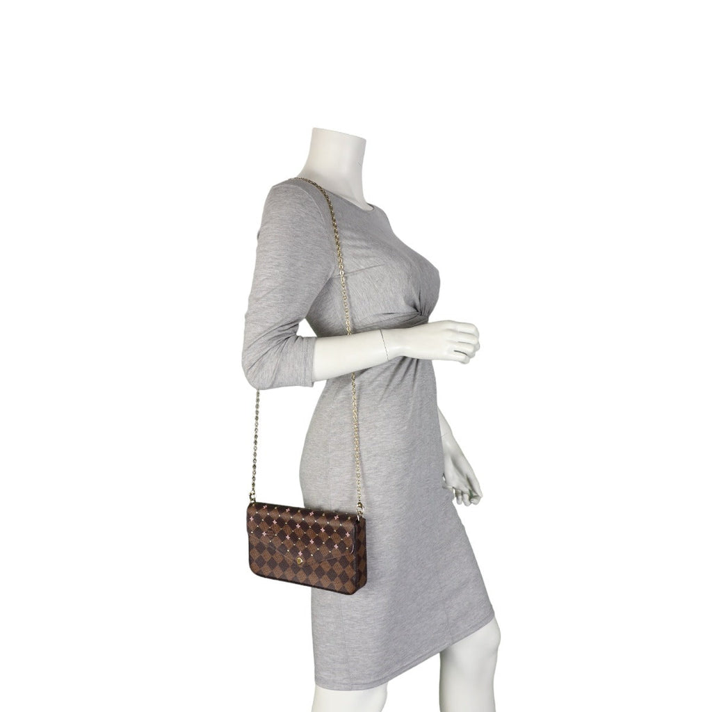 Louis Vuitton Pochette Felicie Damier Ebene Studded