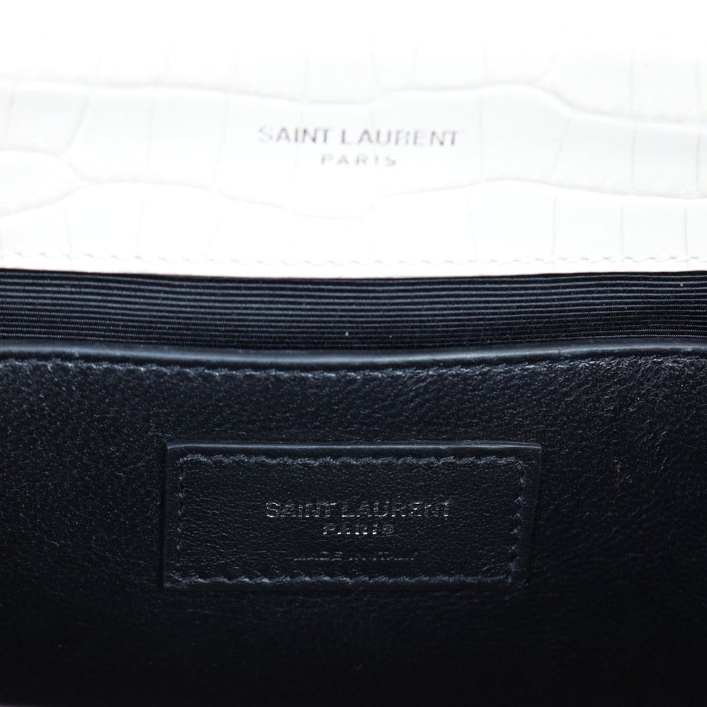 Saint Laurent Kate Tassel Chain Bag Small Croc-Embossed