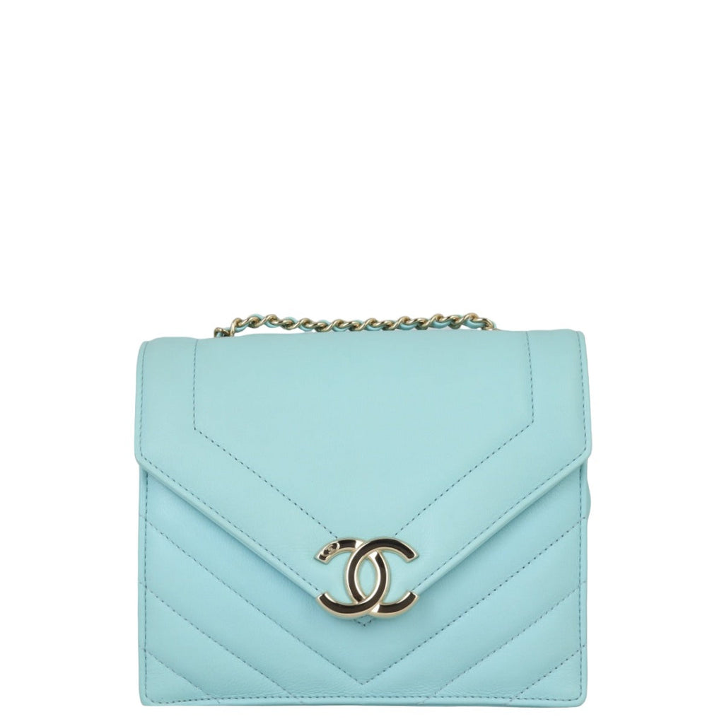 Chanel Envelope Square Flap Bag Chevron Small