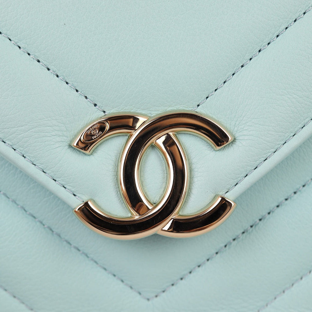 Chanel Envelope Square Flap Bag Chevron Small
