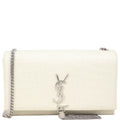 Saint Laurent Kate Tassel Medium Chain Bag Croc-Embossed