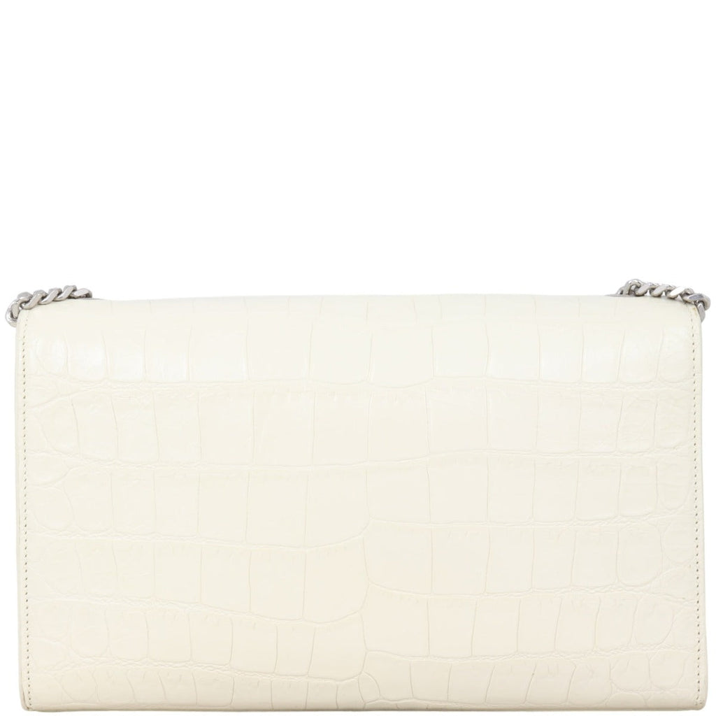 Saint Laurent Kate Tassel Medium Chain Bag Croc-Embossed