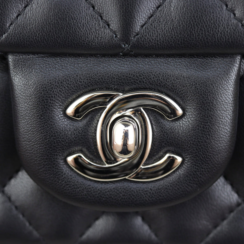 Chanel Classic Flap Mini Rectangular Bag | Black Lambskin SHW