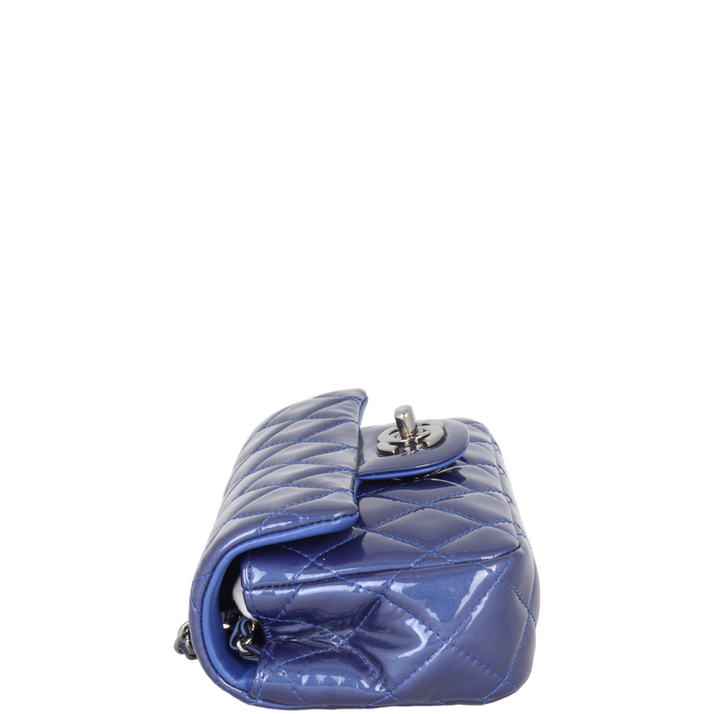 Chanel Classic Flap Mini Rectangular Bag Patent | Blue