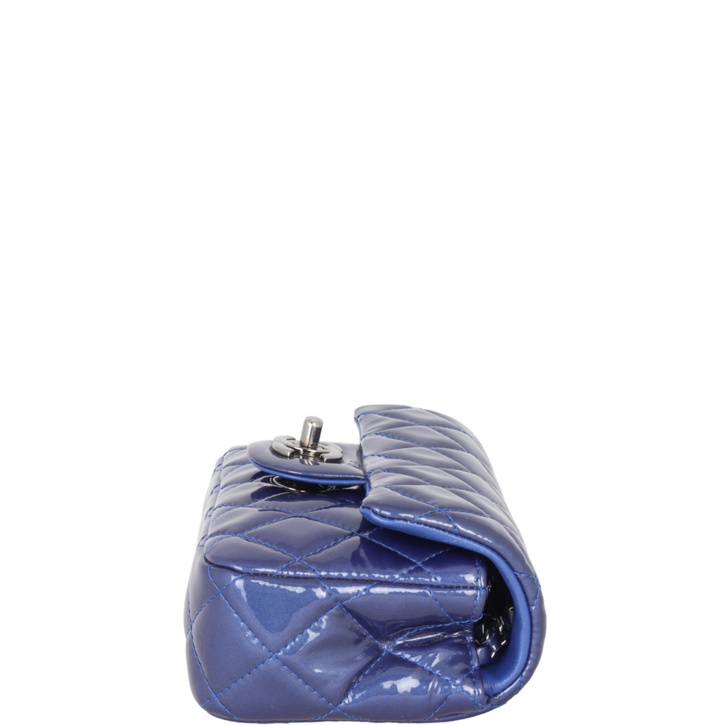 Chanel Classic Flap Mini Rectangular Bag Patent | Blue