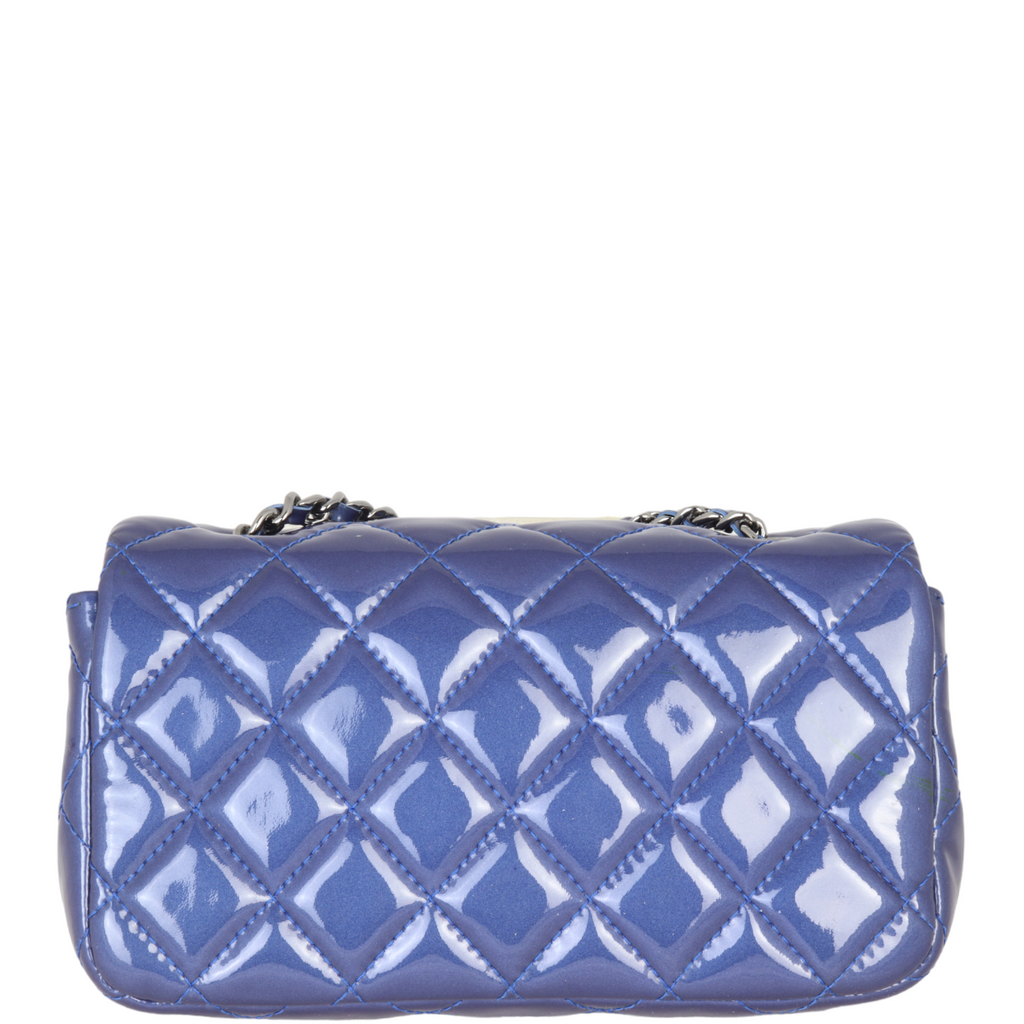 Chanel Classic Flap Mini Rectangular Bag Patent | Blue
