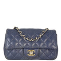 Chanel Classic Flap Mini Rectangular Bag Caviar | Navy Blue