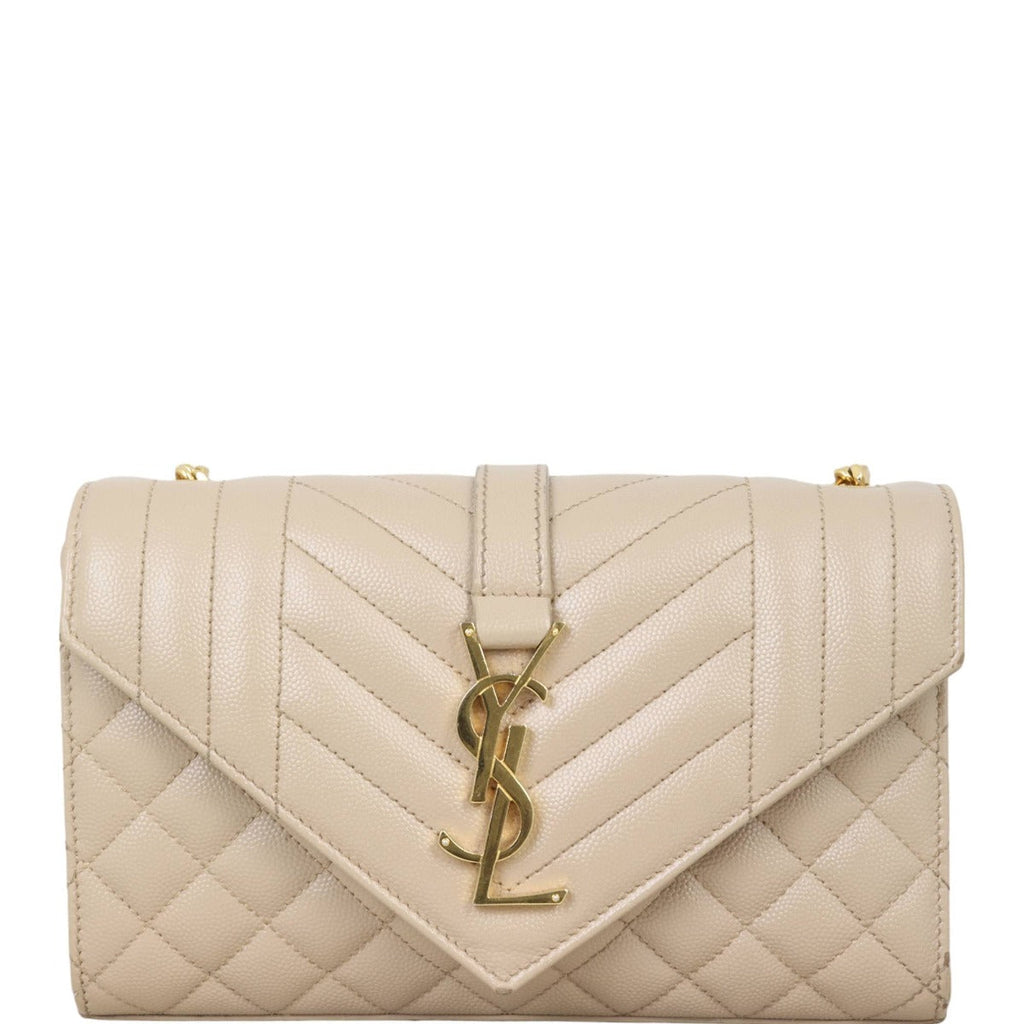 Saint Laurent Monogram Mix Matelasse Envelope Chain Bag Small