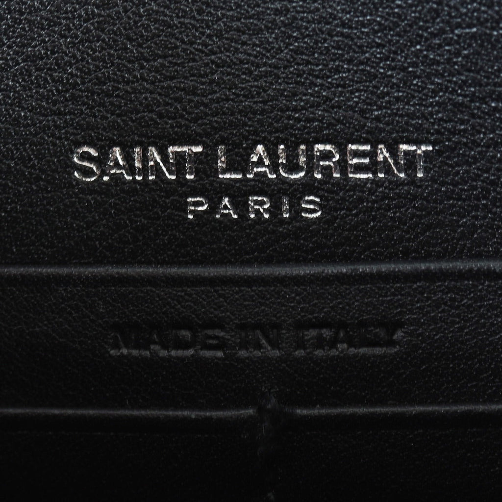 Saint Laurent Sunset Chain Wallet Lizard Embossed