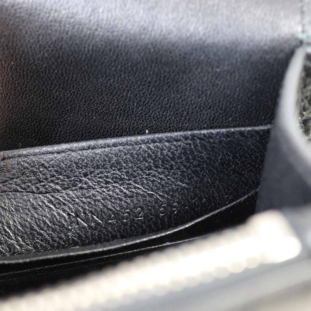 Saint Laurent Kate Tassel Chain Wallet Croc-Embossed