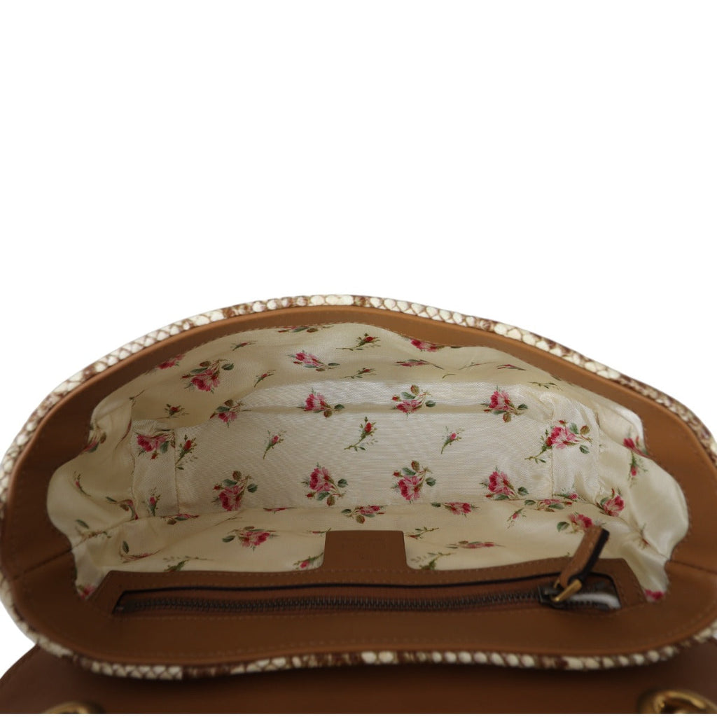 Gucci GG Marmont Matelasse Small Shoulder Bag Raffia Python