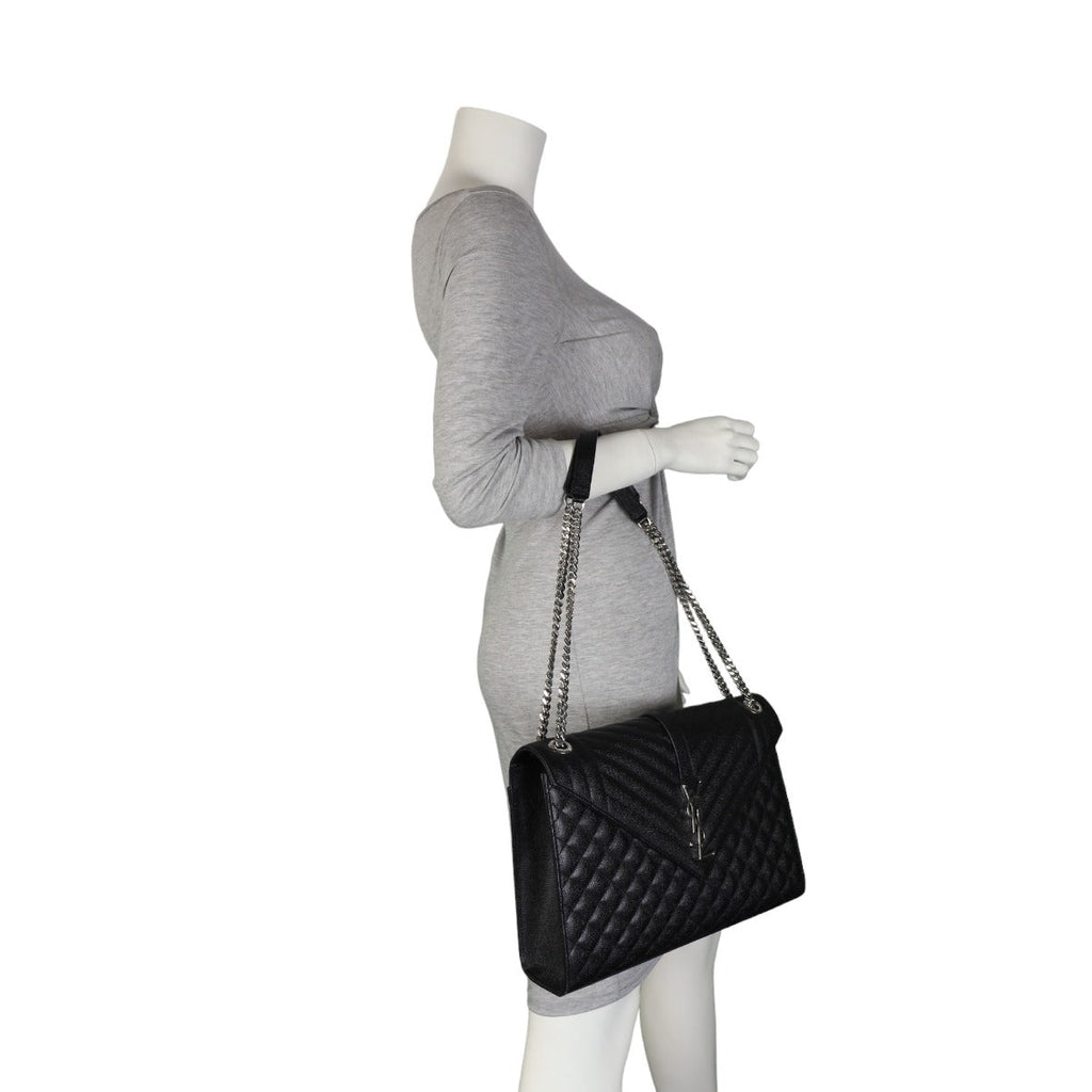 Saint Laurent Monogram Mix Matelasse Envelope Chain Bag Large