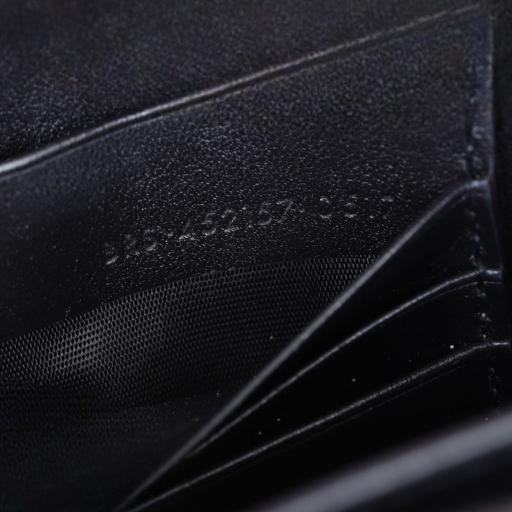 Saint Laurent Sunset Chain Wallet Croc-Embossed