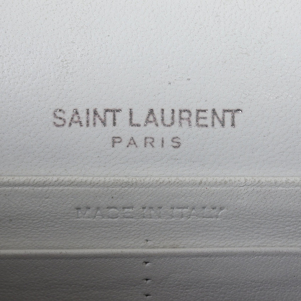 Saint Laurent Kate Tassel Chain Wallet Croc-Embossed