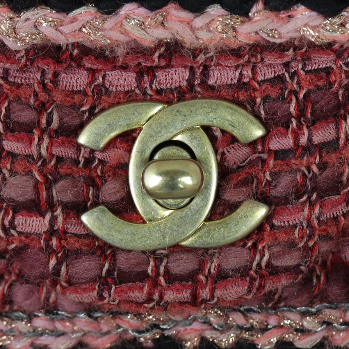 Chanel Tweed Braid Flap Bag Mini Rectangular