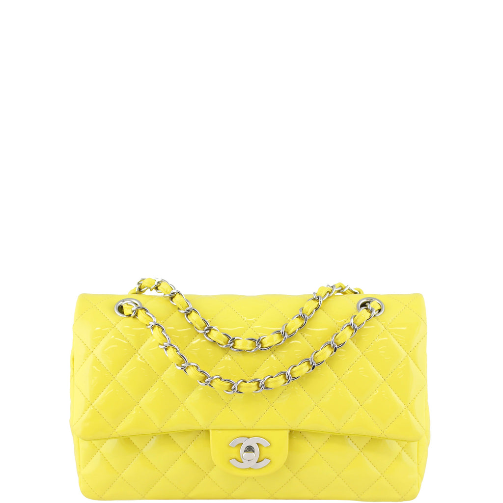 Chanel Classic Double Flap Medium Patent | Yellow