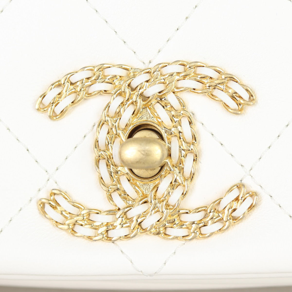 Chanel Looping Chain Flap Bag | White