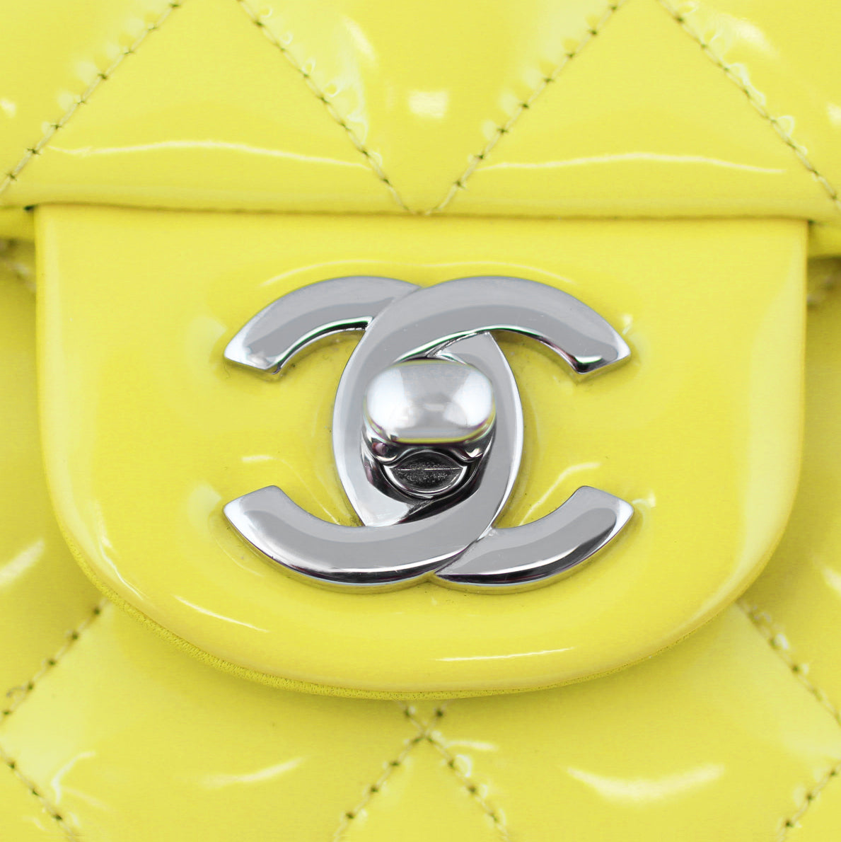 Chanel Classic Double Flap Medium Patent | Yellow